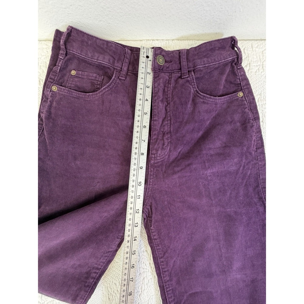 Women's PILCRO Purple Corduroy Very Wide Leg Barrel Pants 27 - Picture 3 of 9